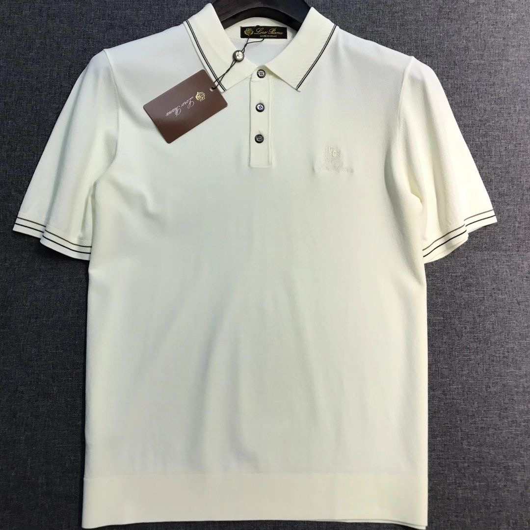 1:1 slim embroidery business solid color simple polo shirt