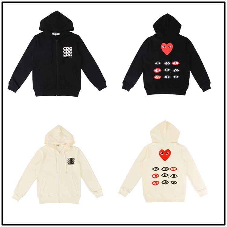 1:1 Kawagu classic back eyes love print zipper hoodie