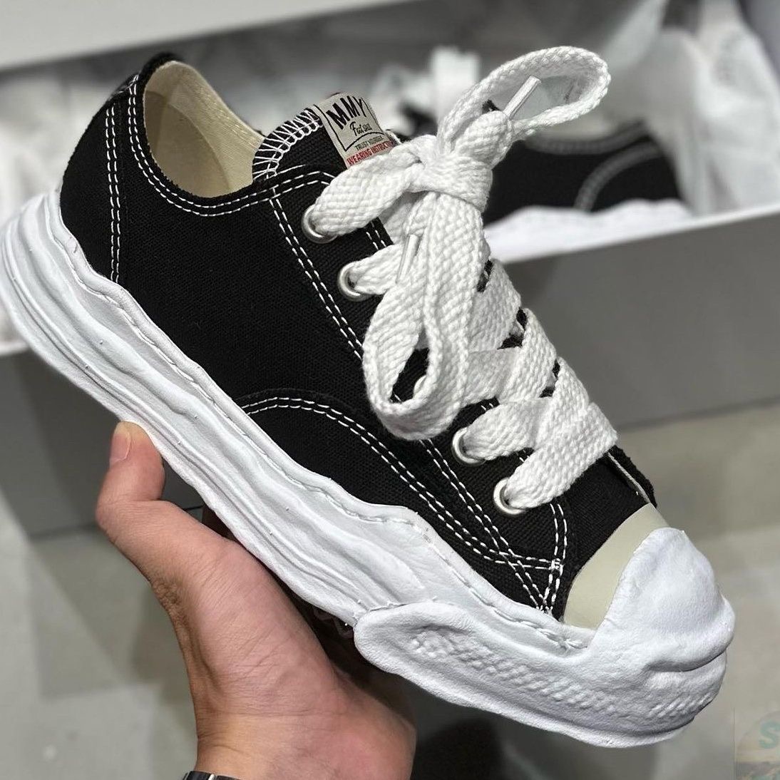 Canvas open smile dissolve shell yue wenle thick sole shoes