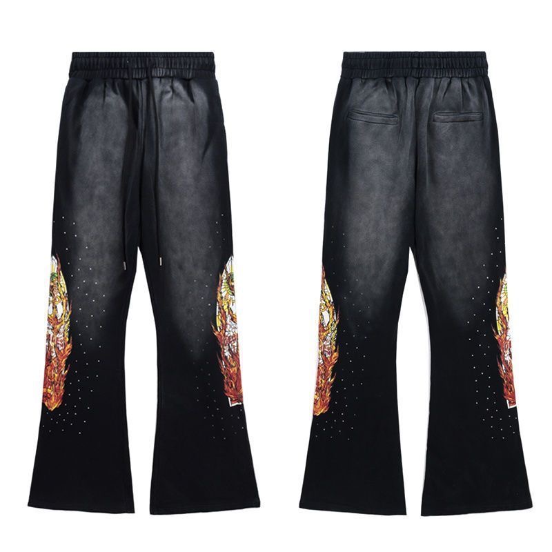 New arrival vintage washing flared pant