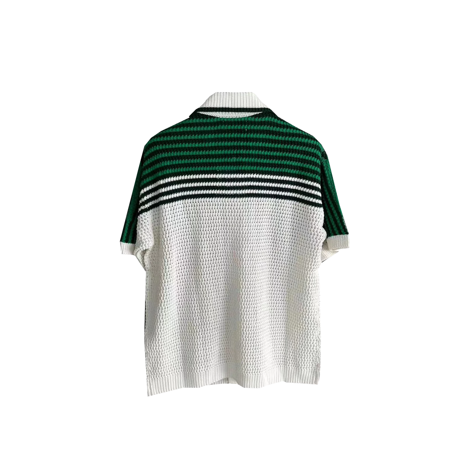 1:1 Green with white color with button polo shirt