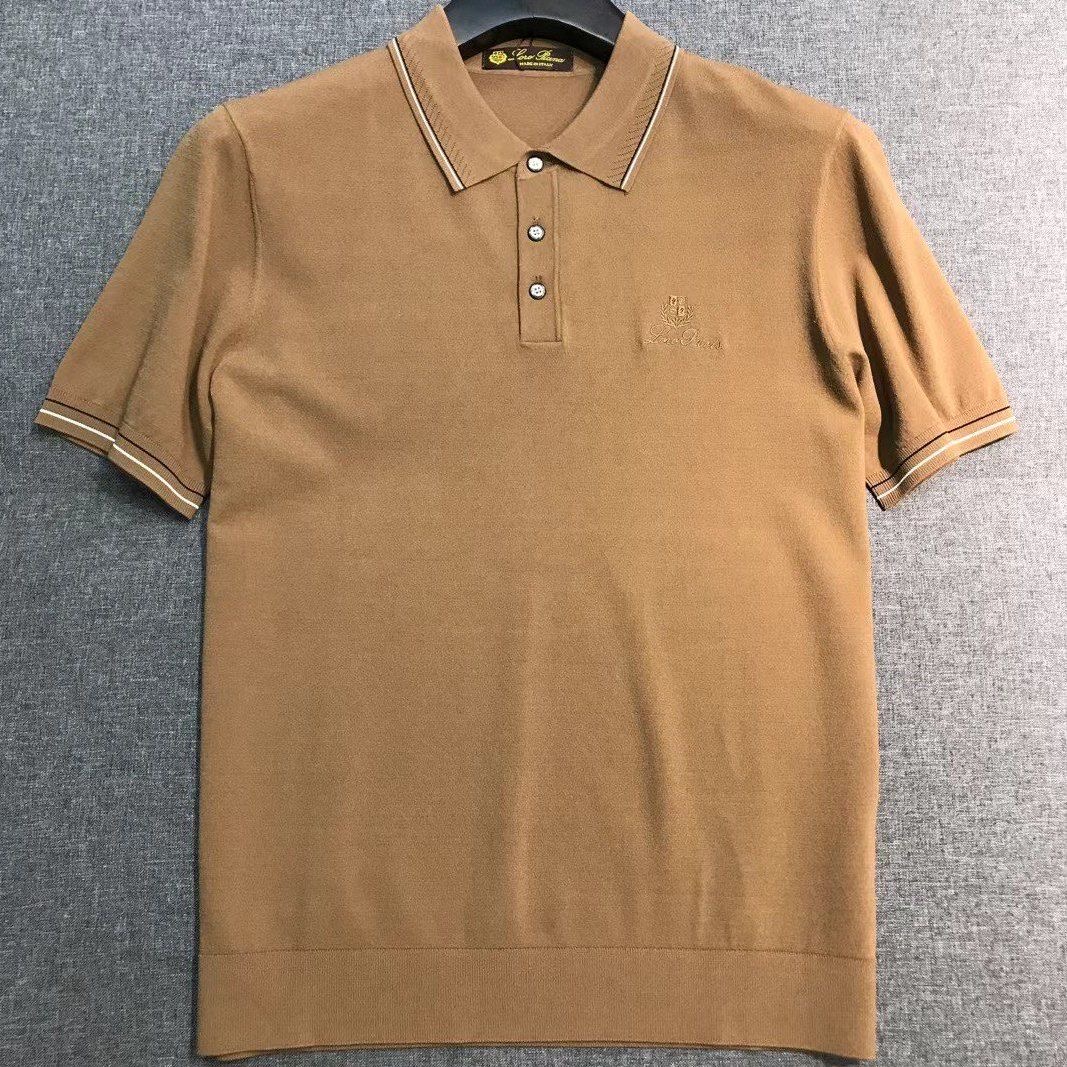 1:1 slim embroidery business solid color simple polo shirt