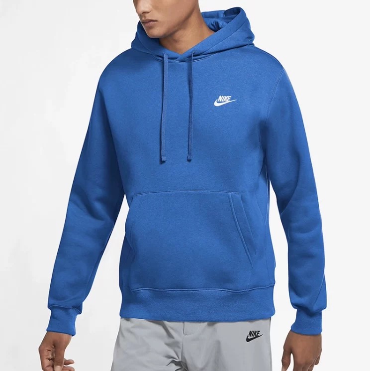 All blue color with embroidery logo hoodie