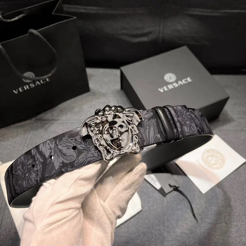 1：1 new beef medusa metal leather belt