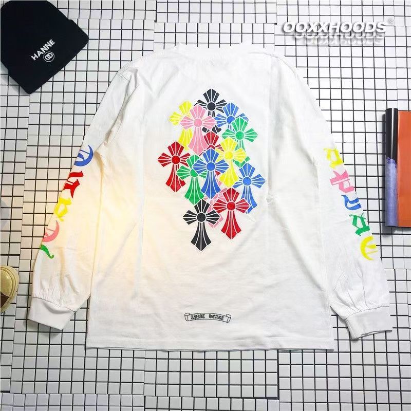 New basic black and white color with colorful logo  long sleeve