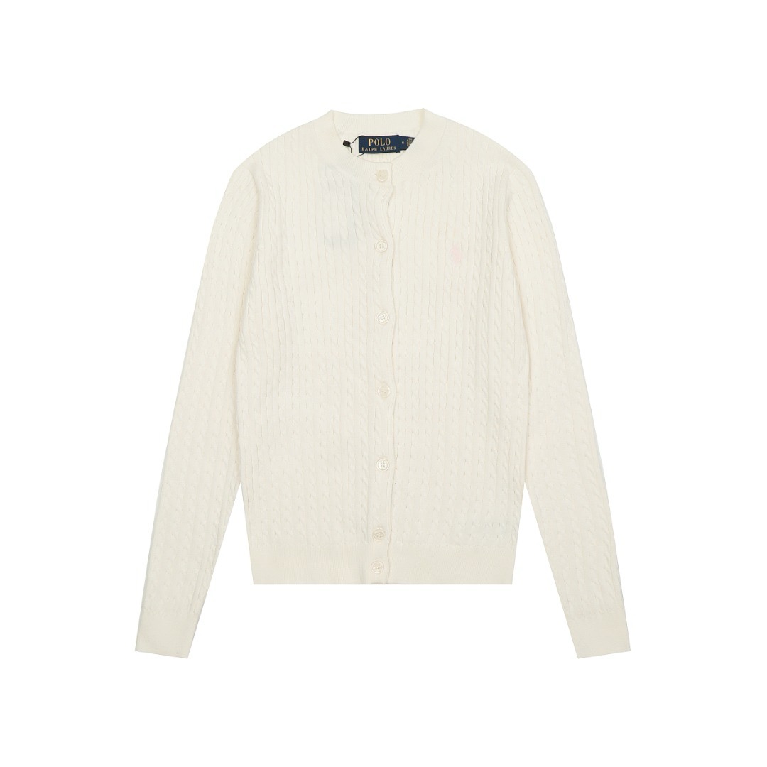 1:1 TOP quality solid color pony embroidery logo knitted cardigan jacket