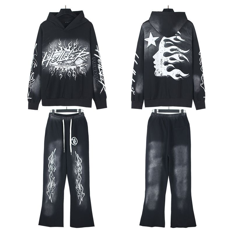 1:1 black and red hot sell fashion tracksuit