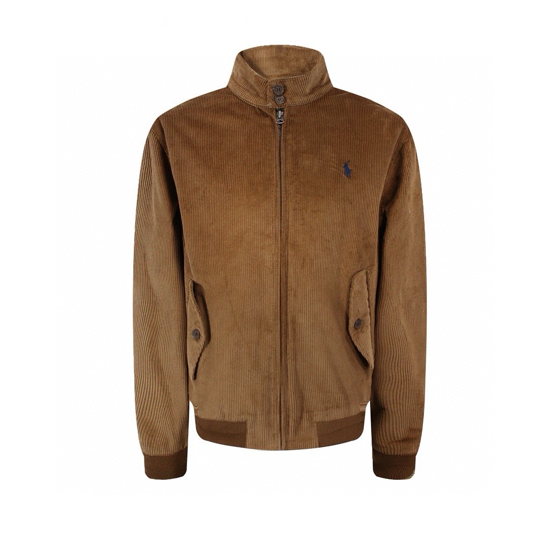 1:1 Brown corduroy embroidery pony old money style jacket