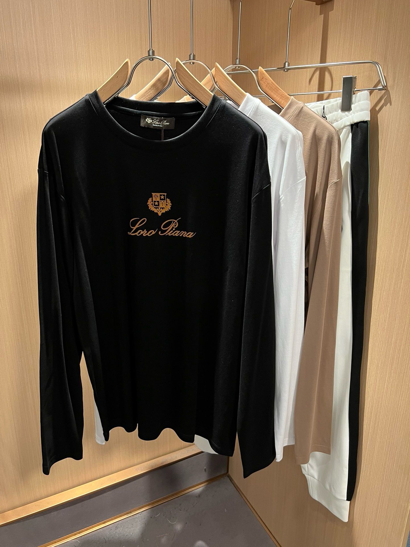 1:1 2024 autumn men's logo pattern embroidery design long sleeve