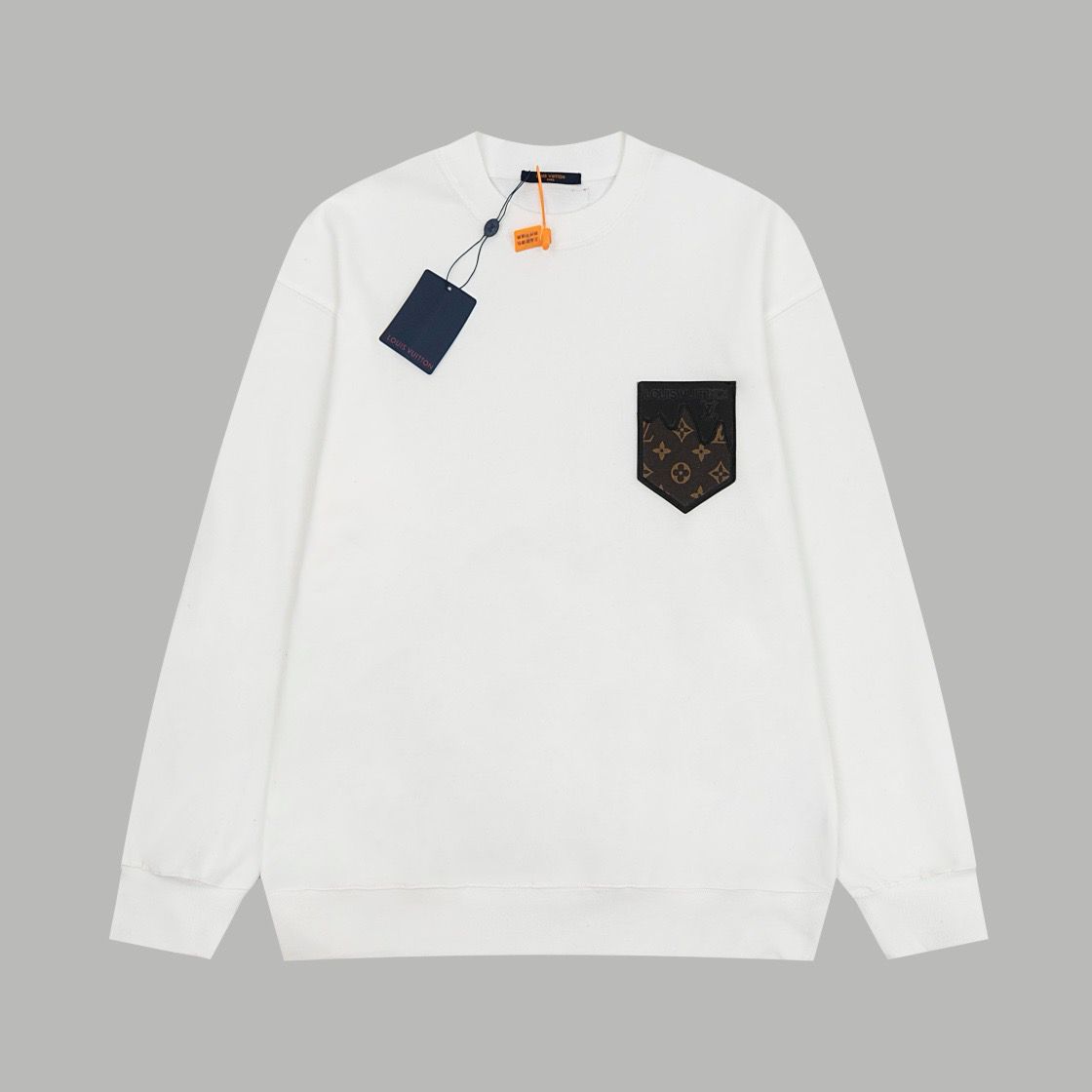 1:1 Version hardware leather badge cotton creneck hoodie