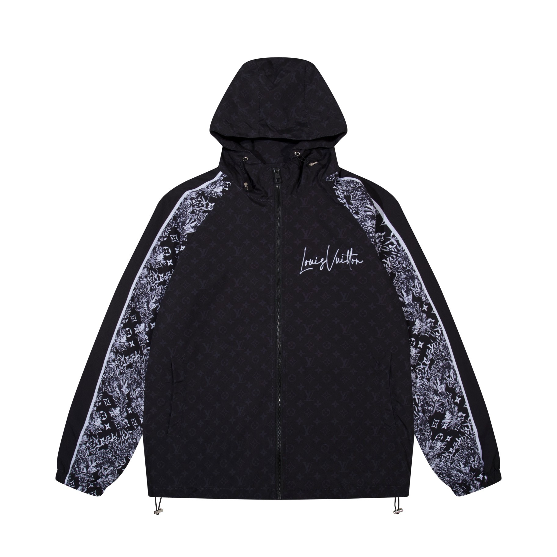 1:1 2024 new style pattern splicing hooded jacket