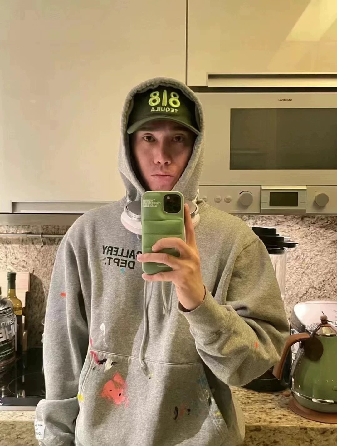 1:1 Version Correct Print Art Hoodie Grey Color