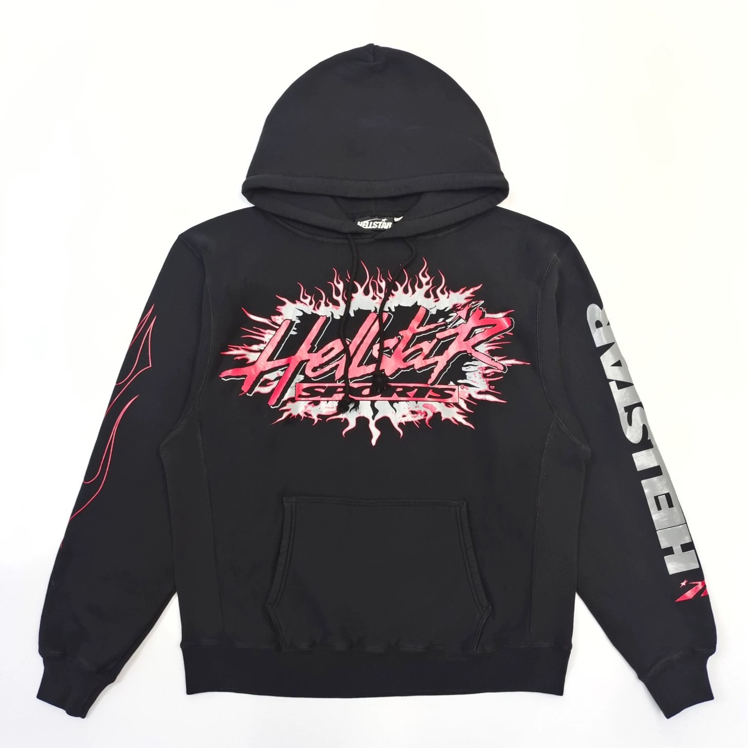 1:1 version airbrushed sports black with red logo hoodie