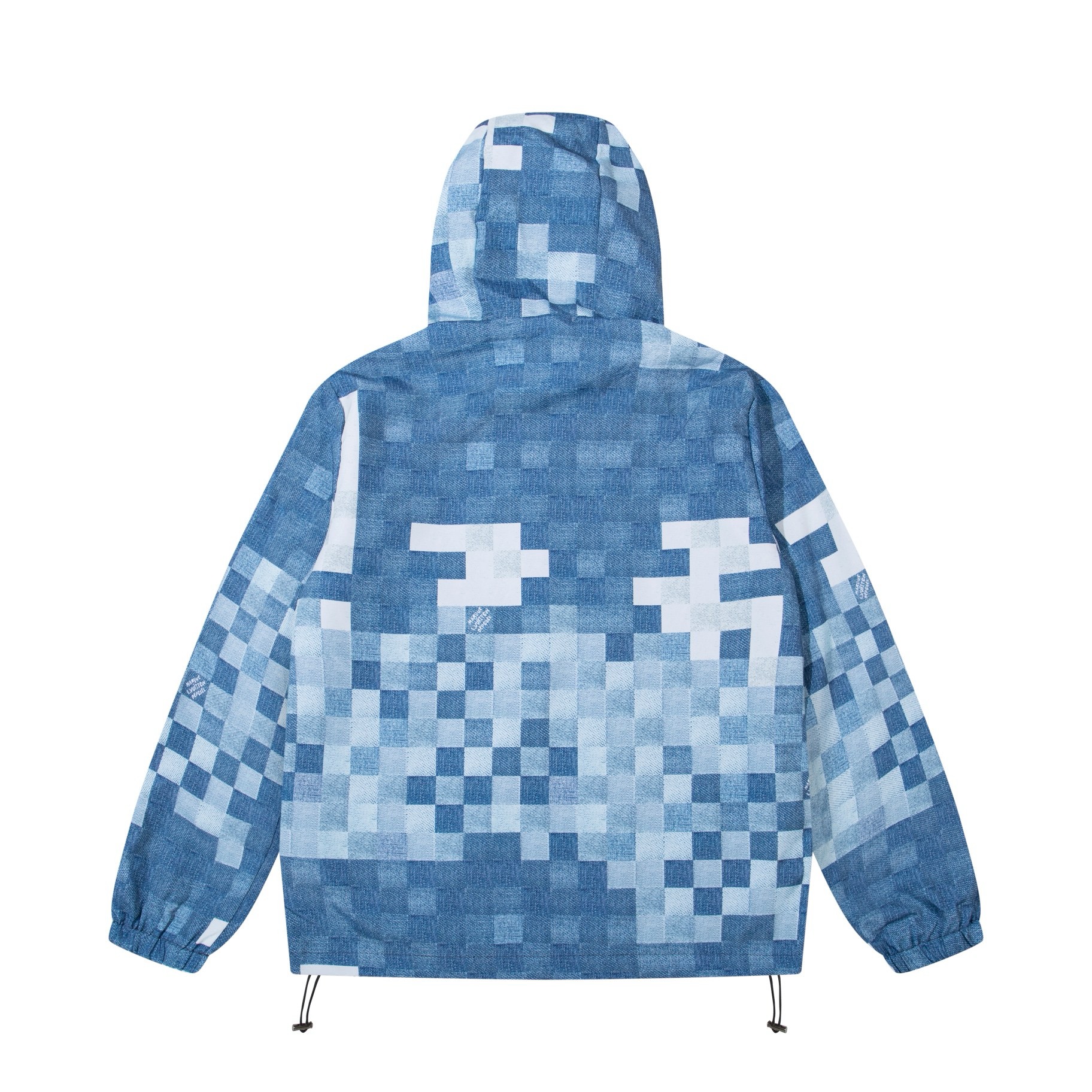 1:1 2024 New blue white 2 colors camouflage plaid zipper hooded jacket