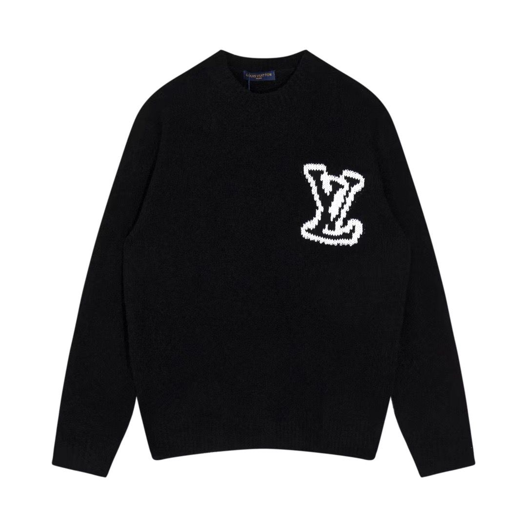 1:1 Black The latest big V jacquard pullover sweater