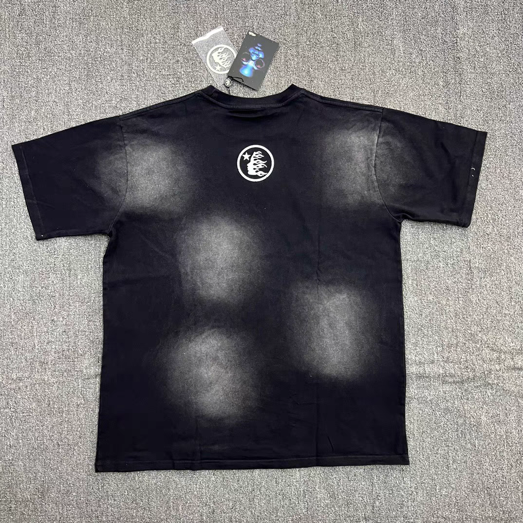 1:1 Washing black with blue logo tshirt