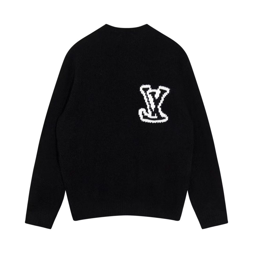 1:1 Black The latest big V jacquard pullover sweater
