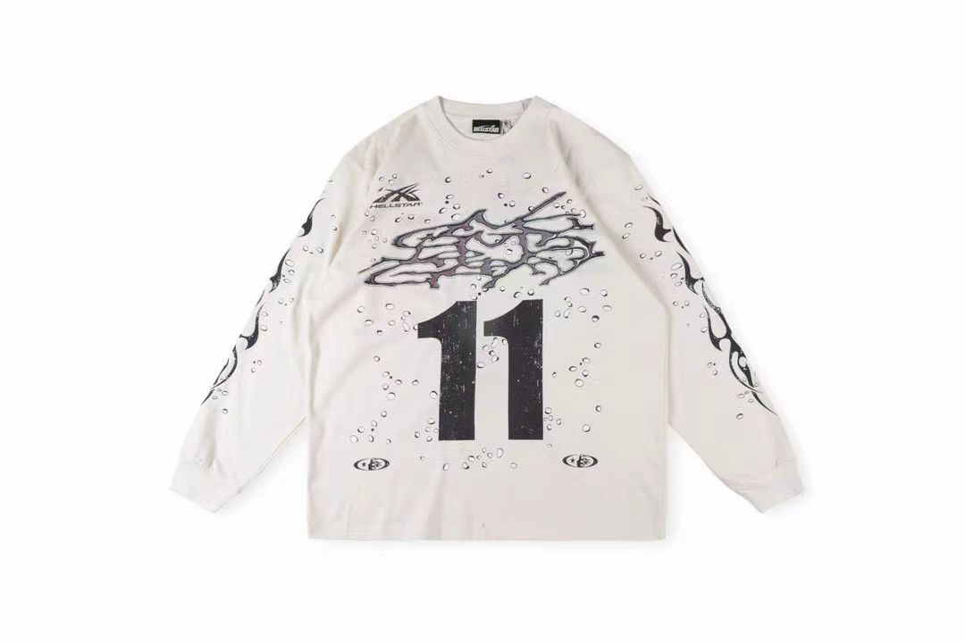 1:1 version white with 11 letters print long sleeve
