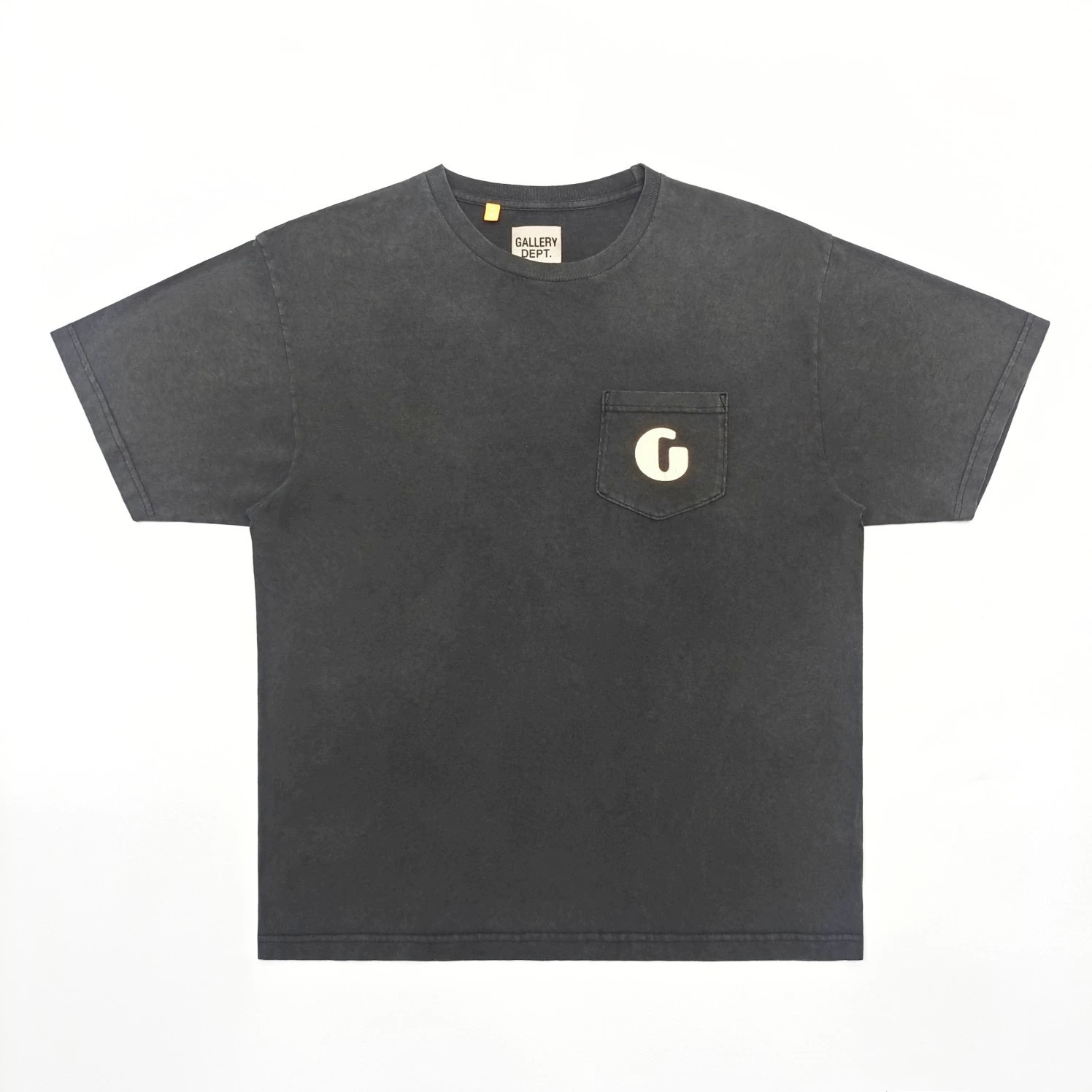 1:1 Washing dark grey with back colorful letters tshirt