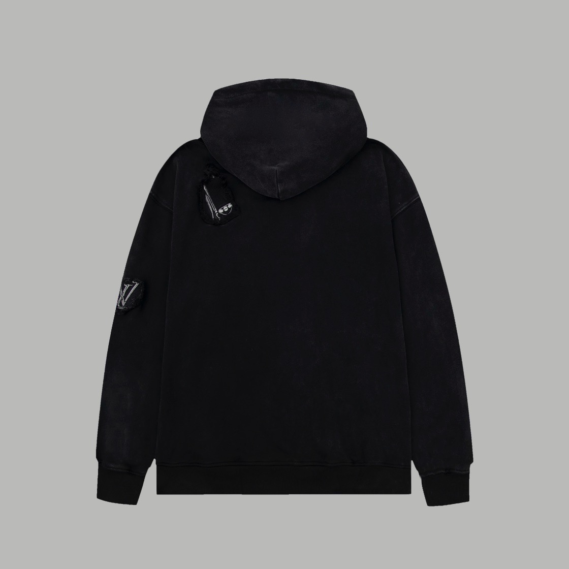 1:1 version black color cotton knitting hoodie