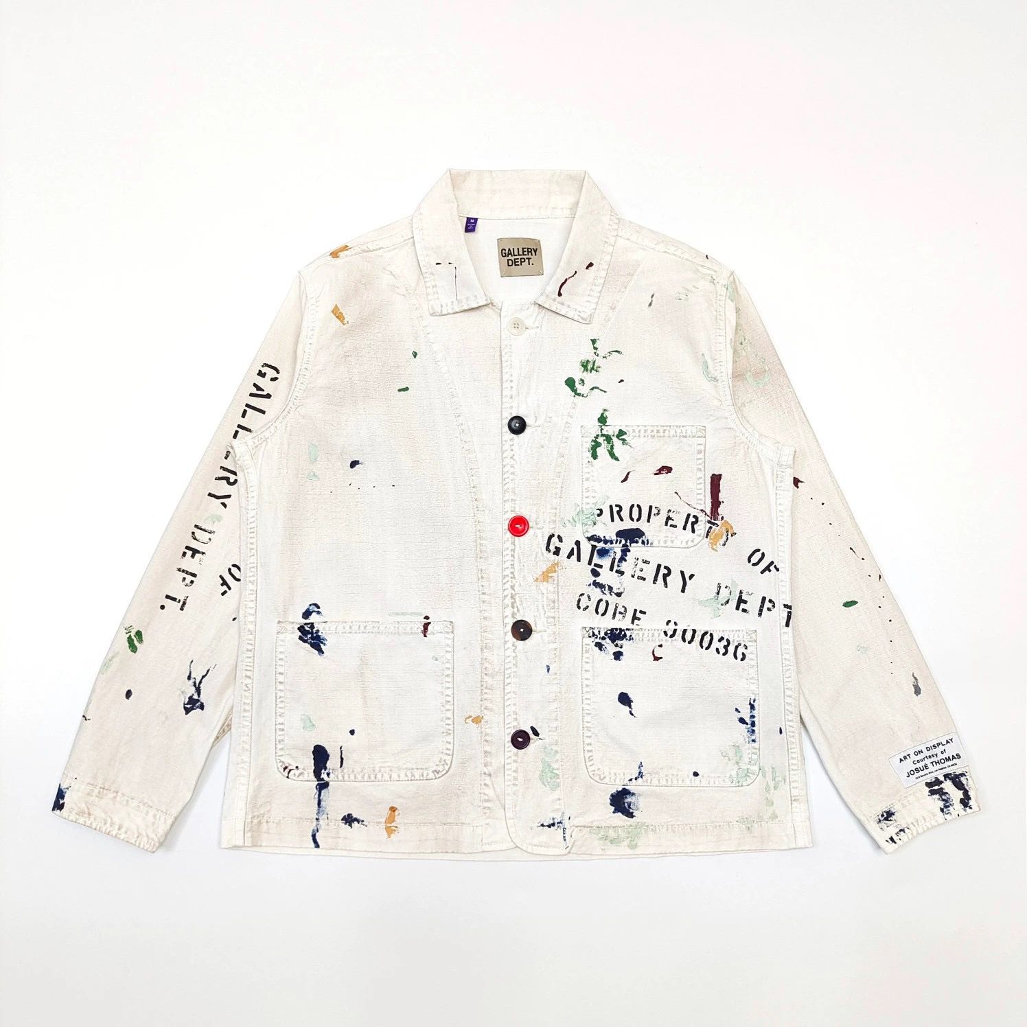 1:1 New Hand-painted splash-ink graffiti American High street zipper jacket