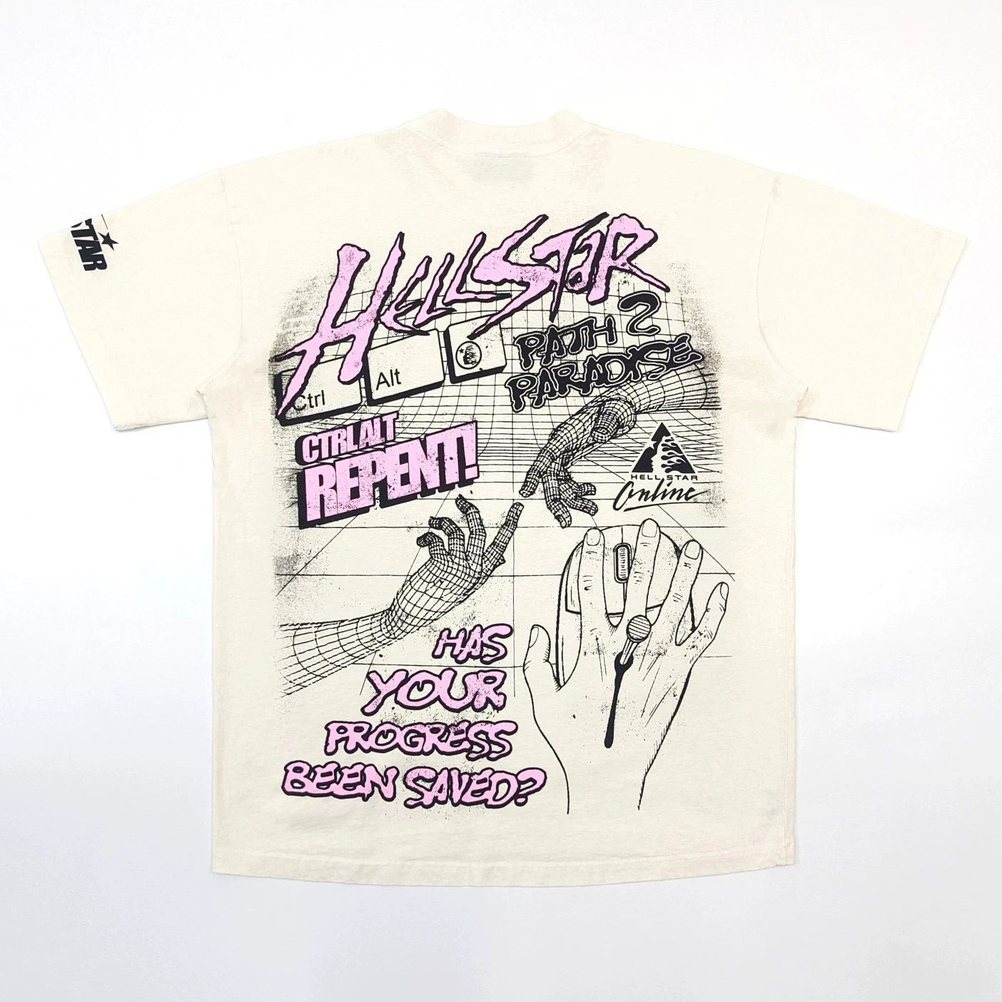 1:1 New white color with pink  green cross printing tshirt