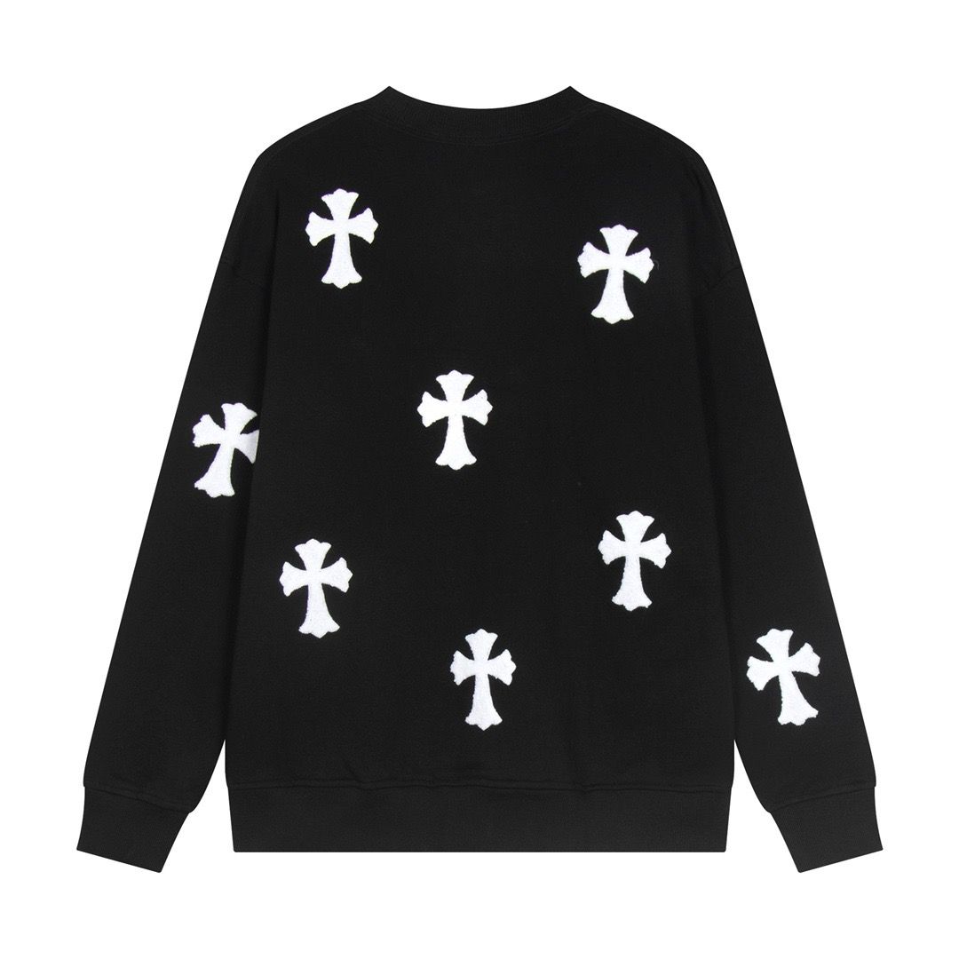 1:1 New heavy towel embroidery trend full dyeing cotton crewneck