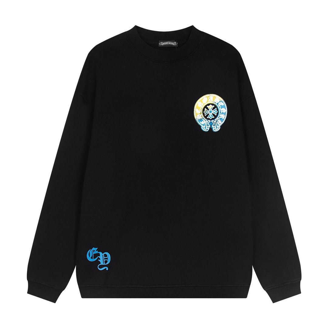 1:1 basic with colorful logo  latest basic crewneck hoodie