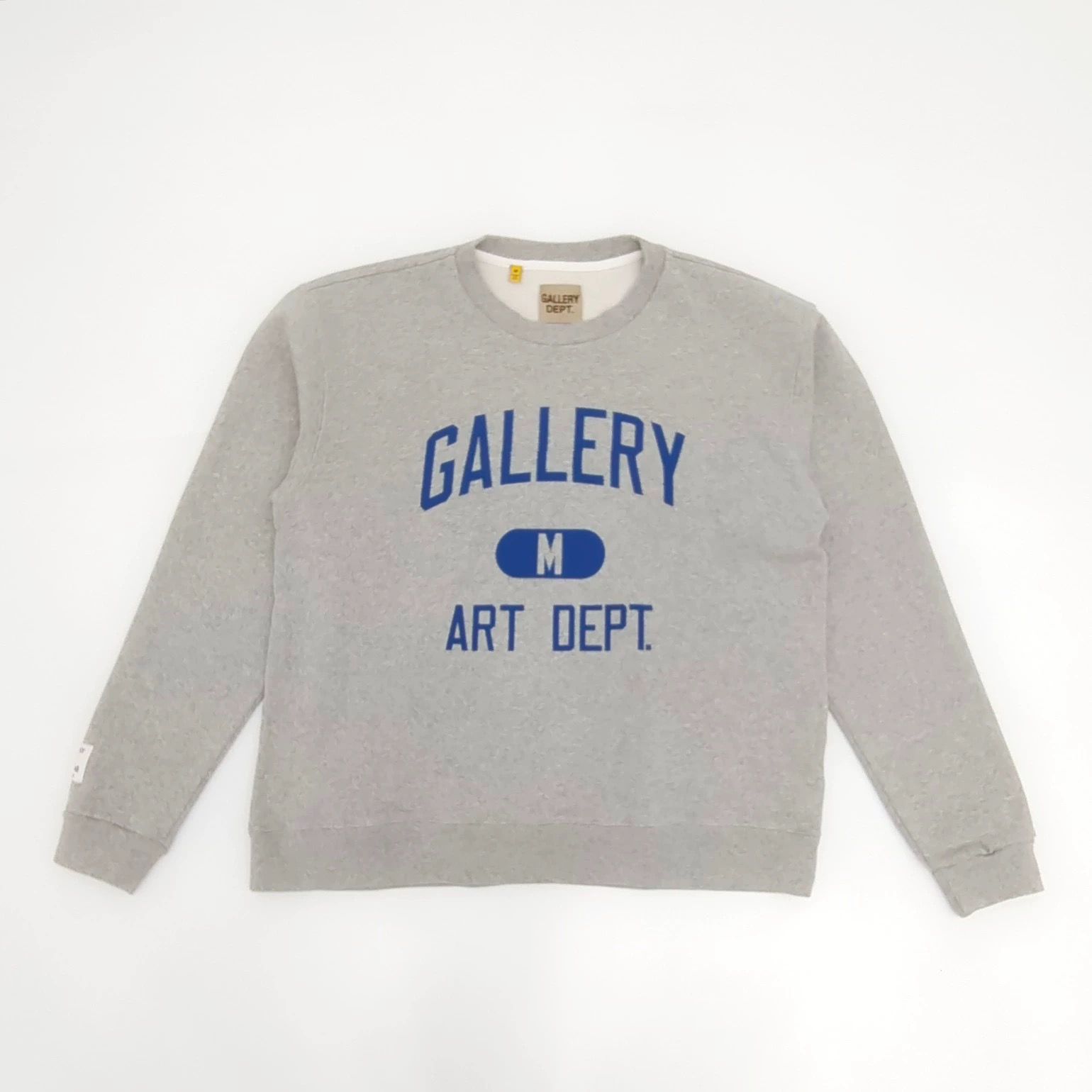 1:1 new washing grey with blue logo print crewneck