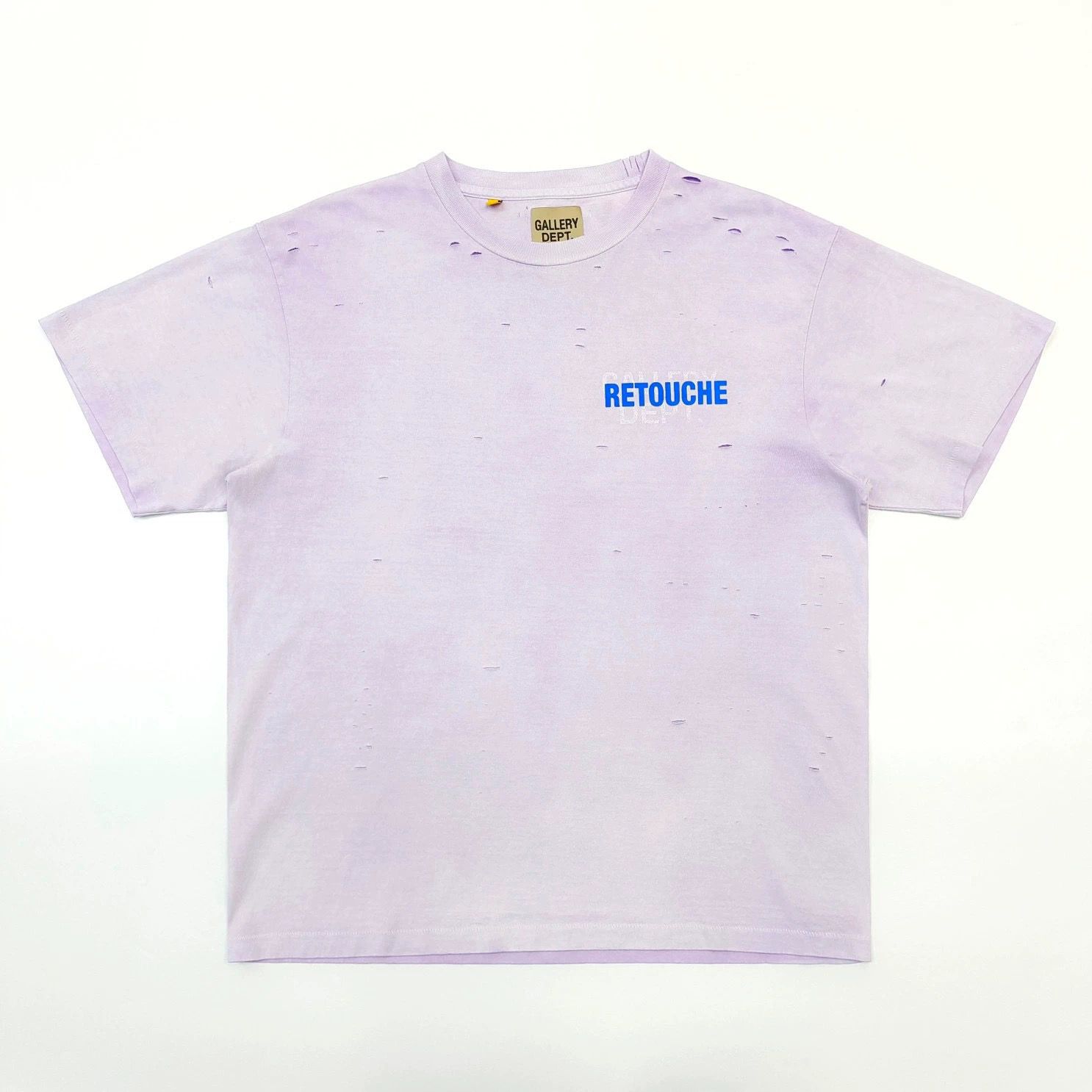 1:1 New design broken washing light purple tshirt