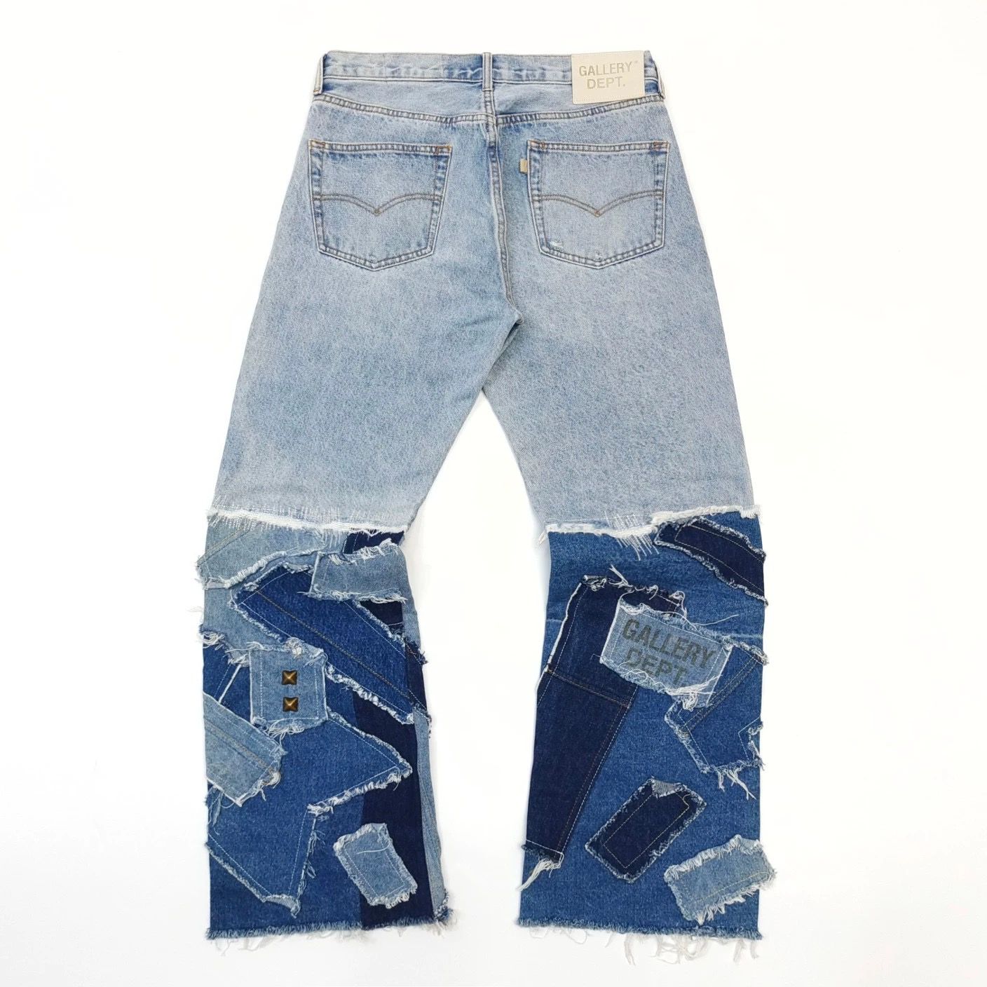 1:1 Jesse Patchwork jeans Wash water to make old cropped  flare jeans