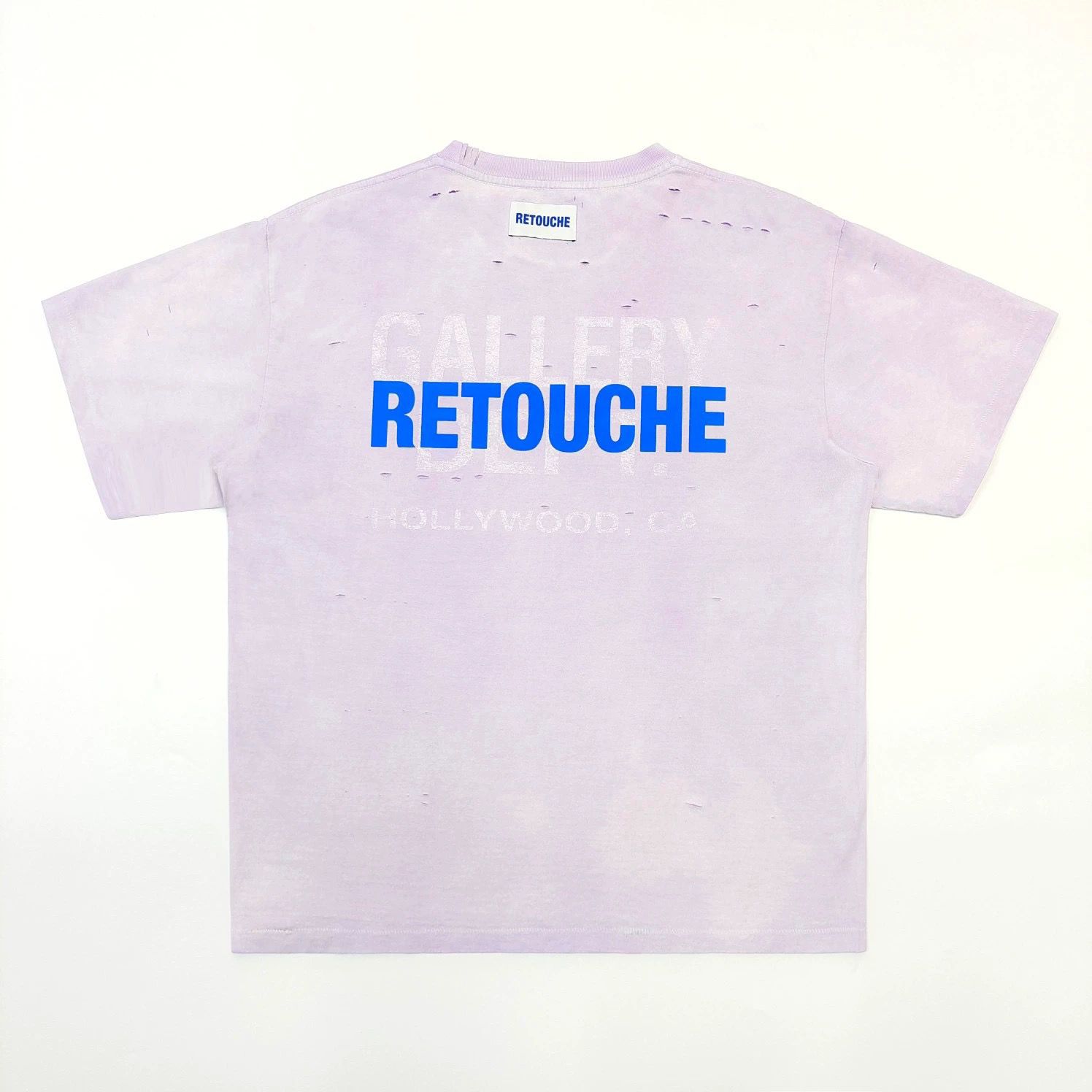 1:1 New design broken washing light purple tshirt