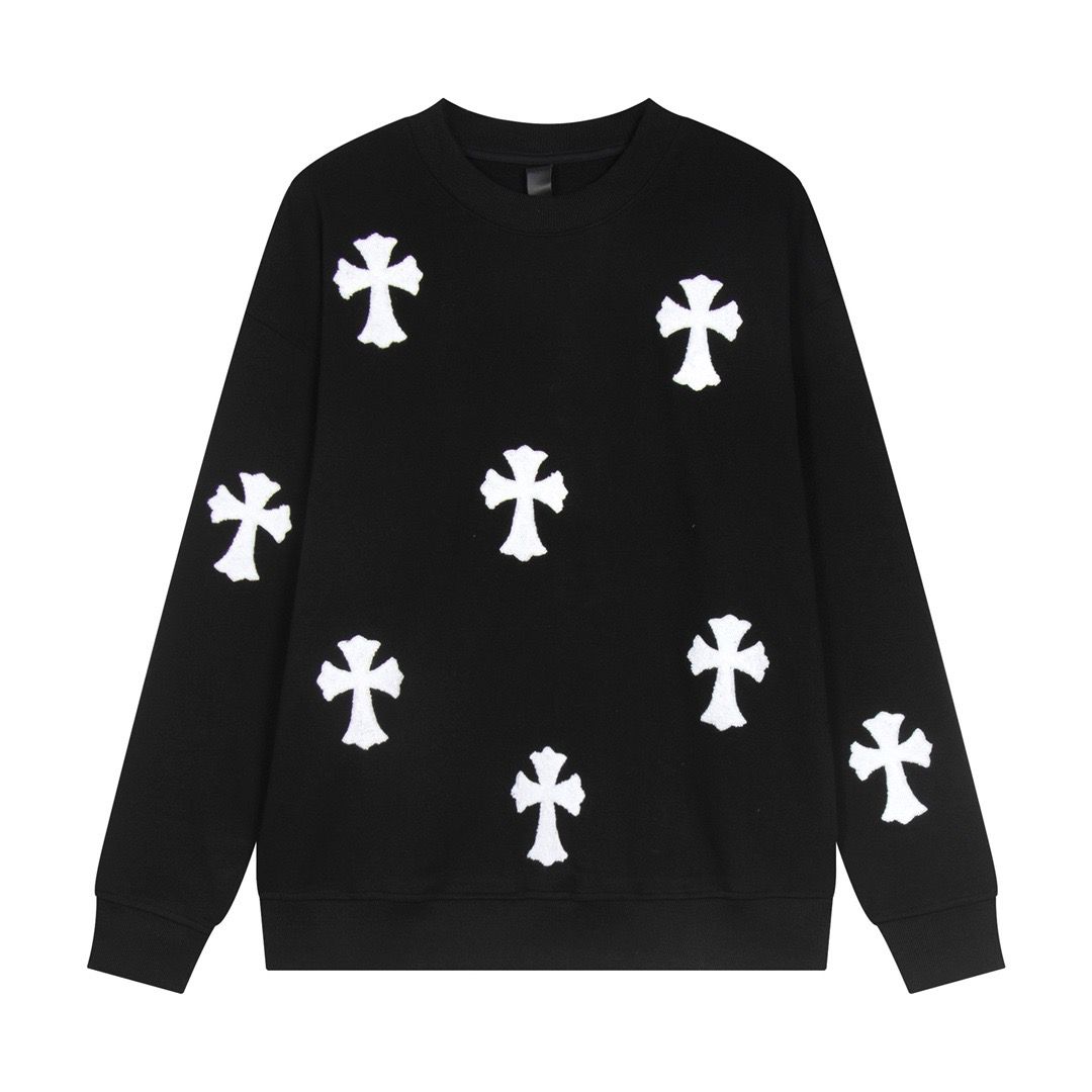 1:1 New heavy towel embroidery trend full dyeing cotton crewneck