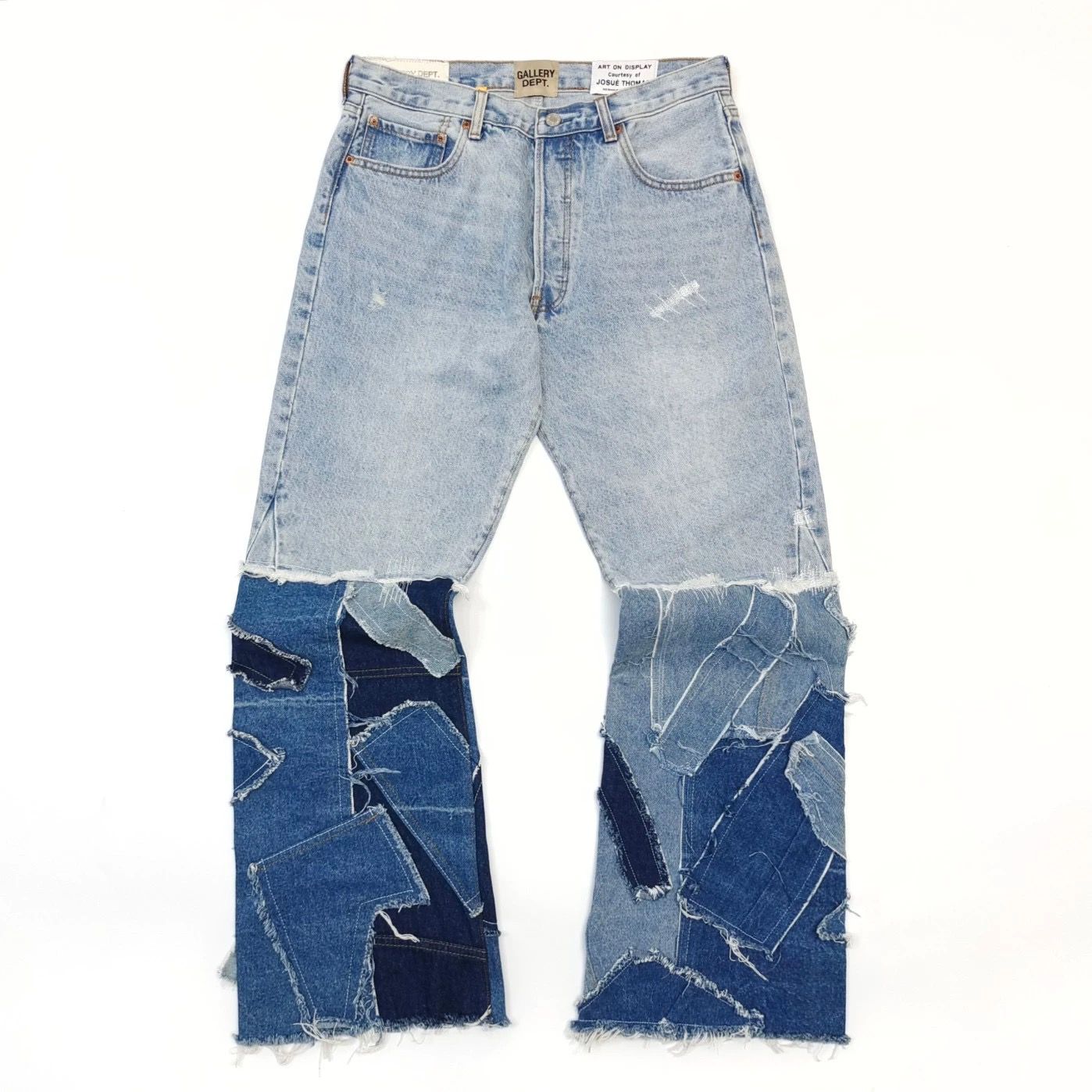 1:1 Jesse Patchwork jeans Wash water to make old cropped  flare jeans