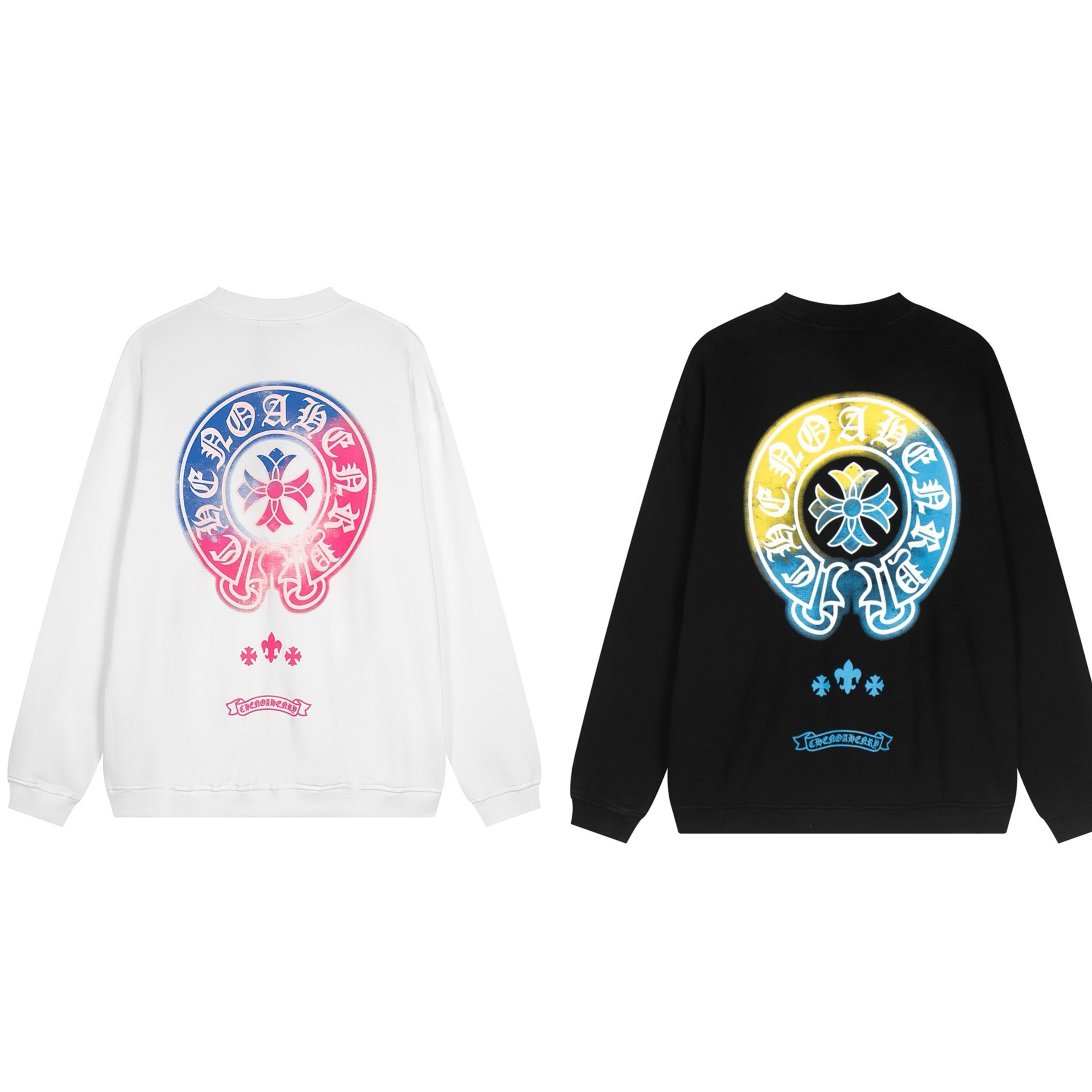 1:1 basic with colorful logo  latest basic crewneck hoodie