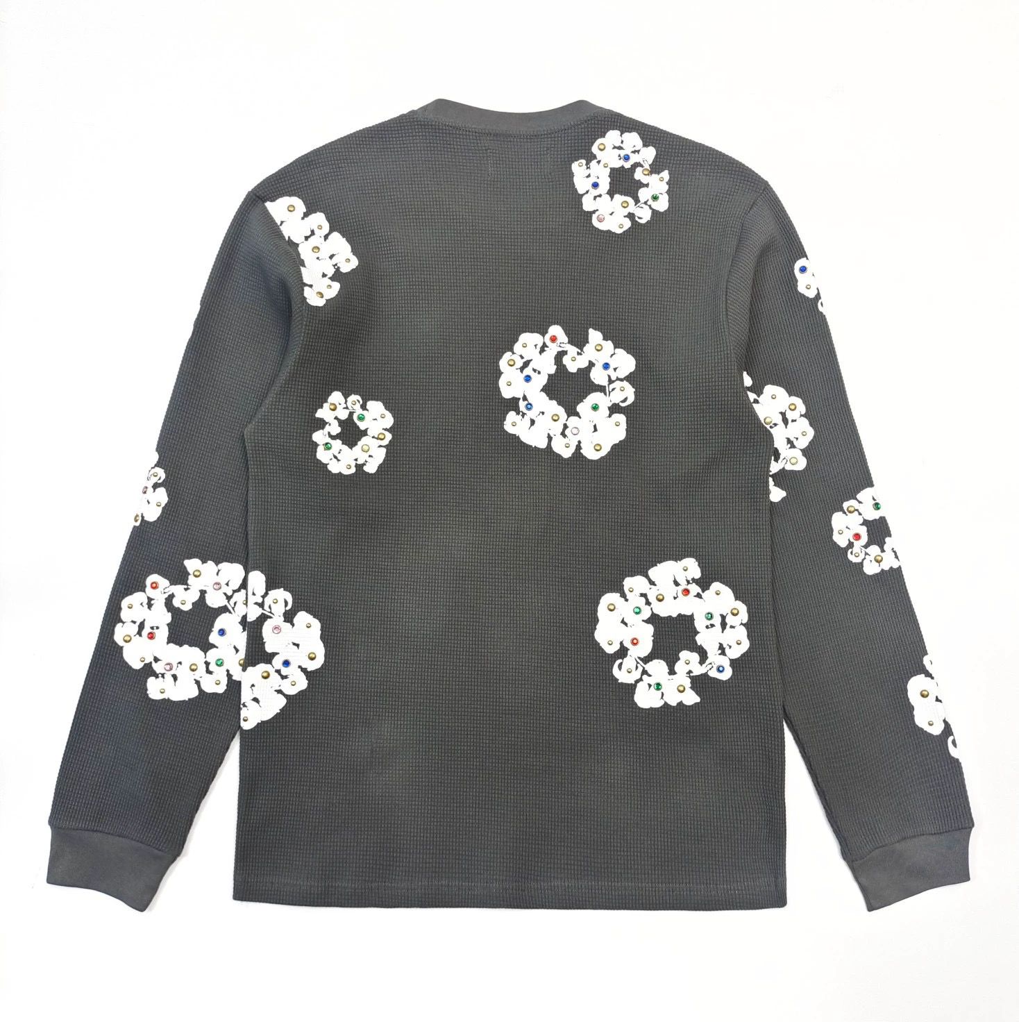 1:1 New colorful Gemstone kapok waffle long sleeve