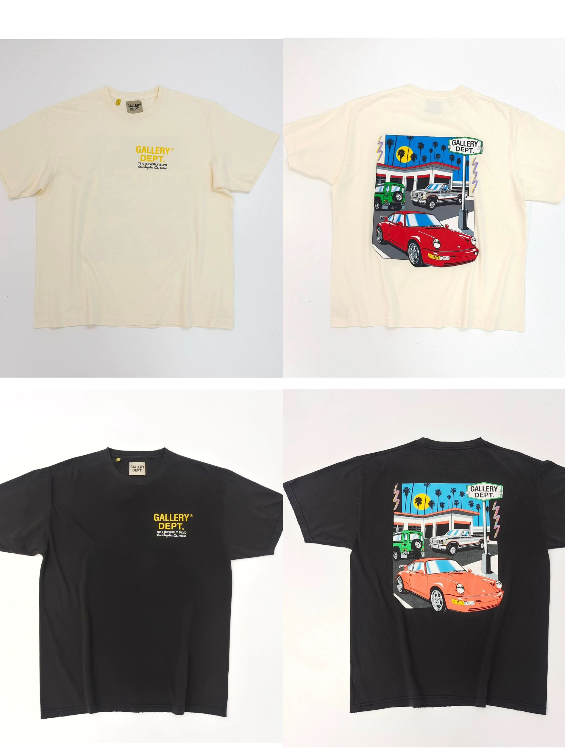 1:1 top quality washing color with back car tshirt