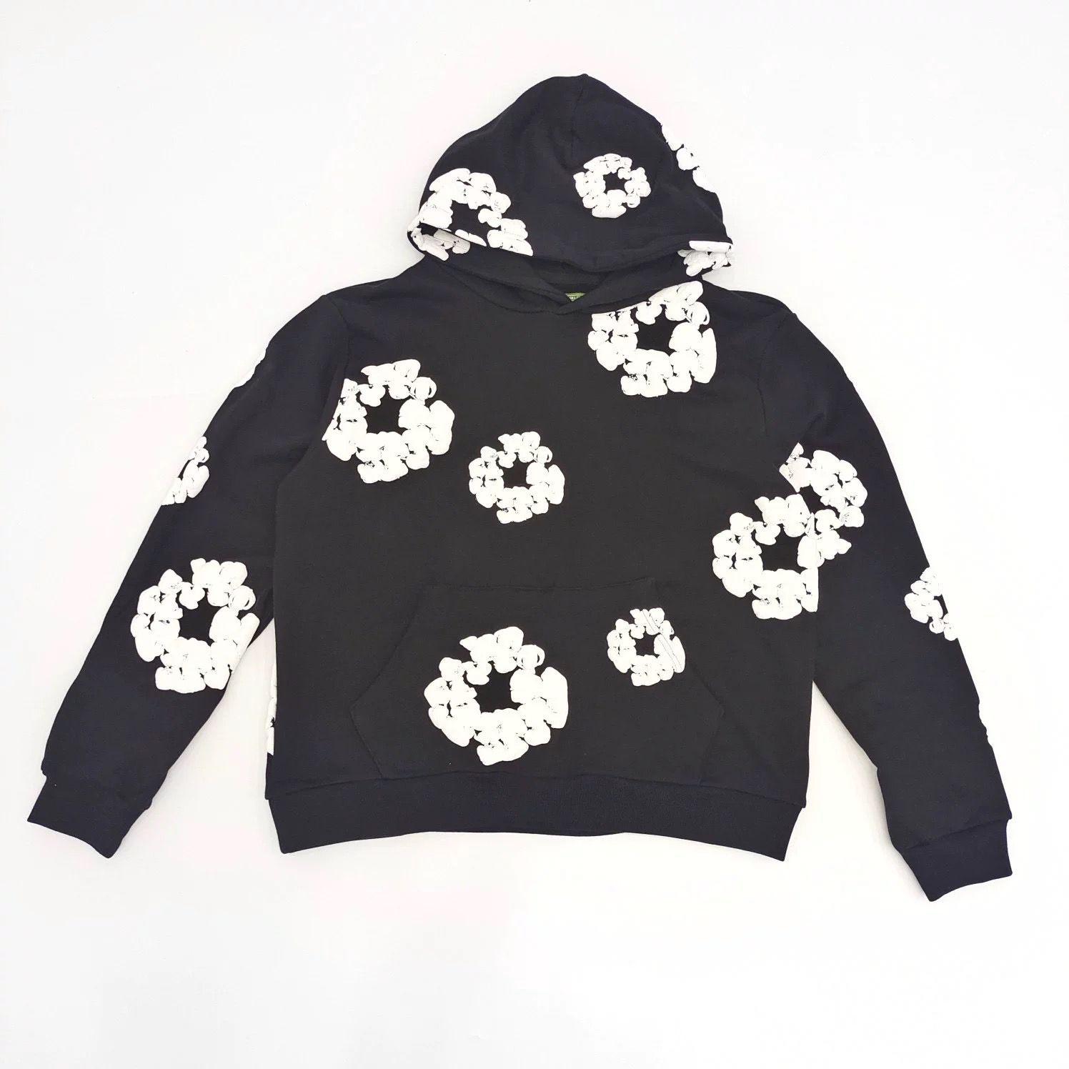 1:1 top qulaity Kapok knitted thick puff logo hoodie