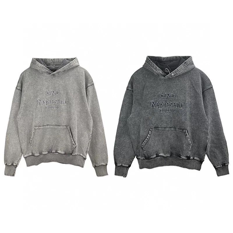 1:1 New washing grey vintage hoodie