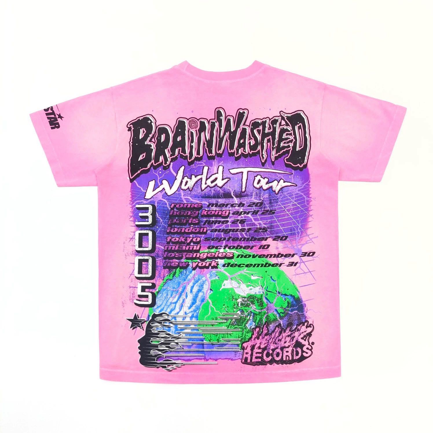 1:1 Top quality washing pink with graffic tshirt