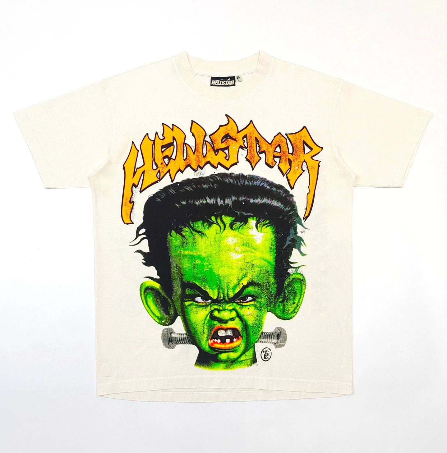 1:1 New washing beige color with green head tshirt