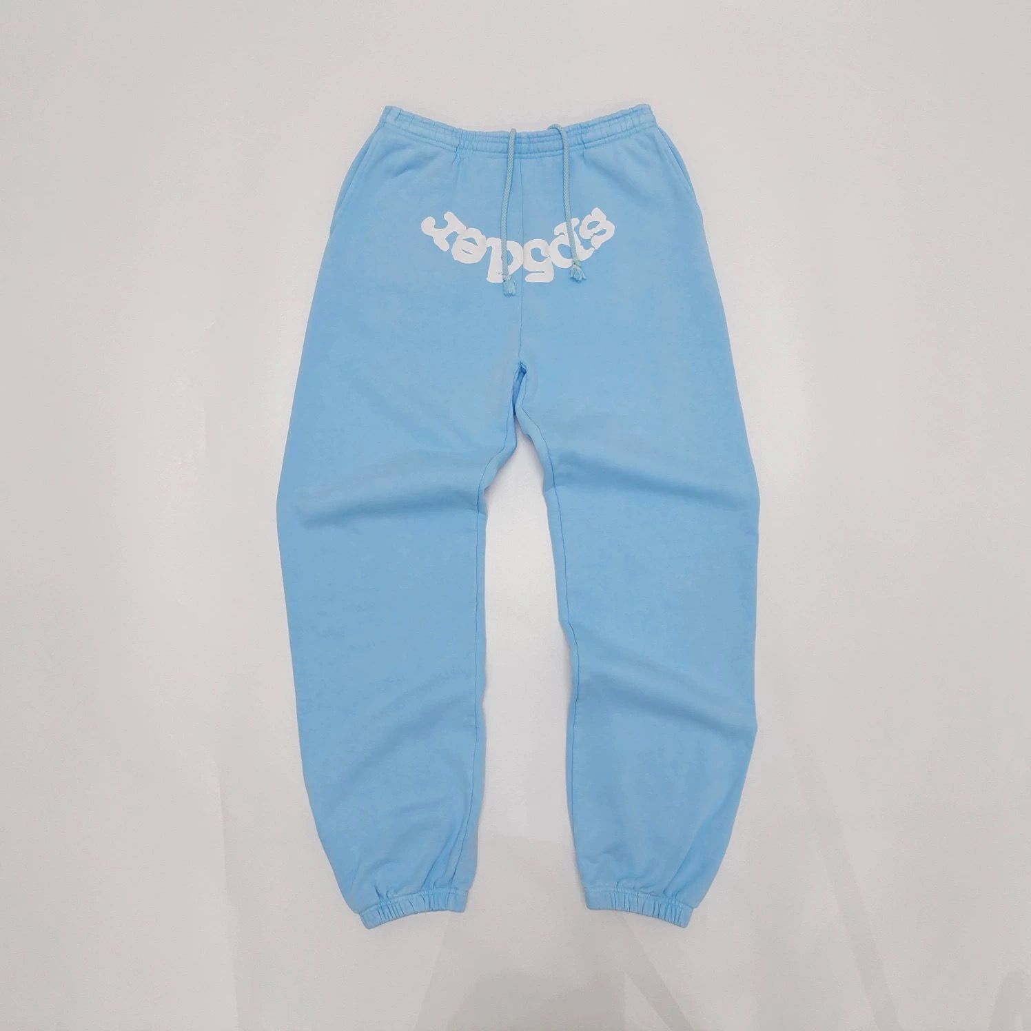 1:1 Top quality washing baby blue with puff print logo pant