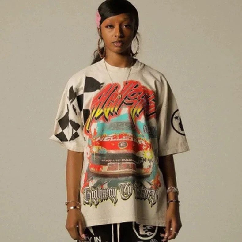 1:1 New washing car graffic printing tshirt