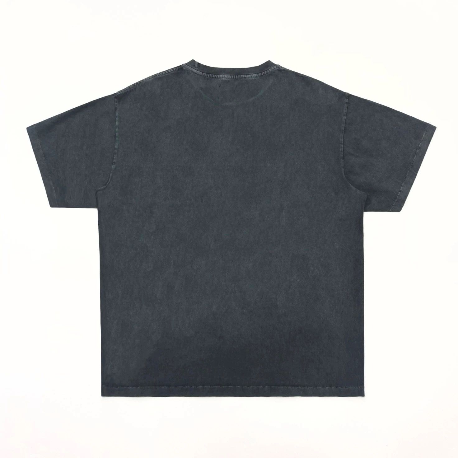 1:1 top quality washing dark grey with pocket in front tshirt
