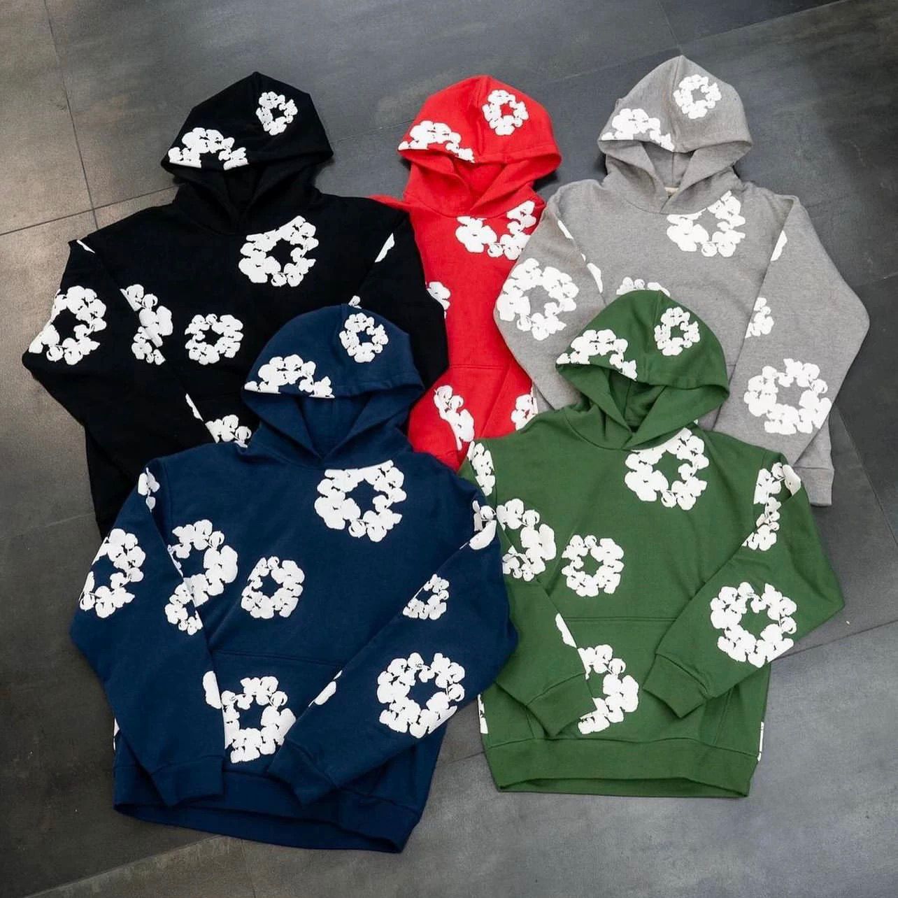 1:1 top qulaity Kapok knitted thick puff logo hoodie
