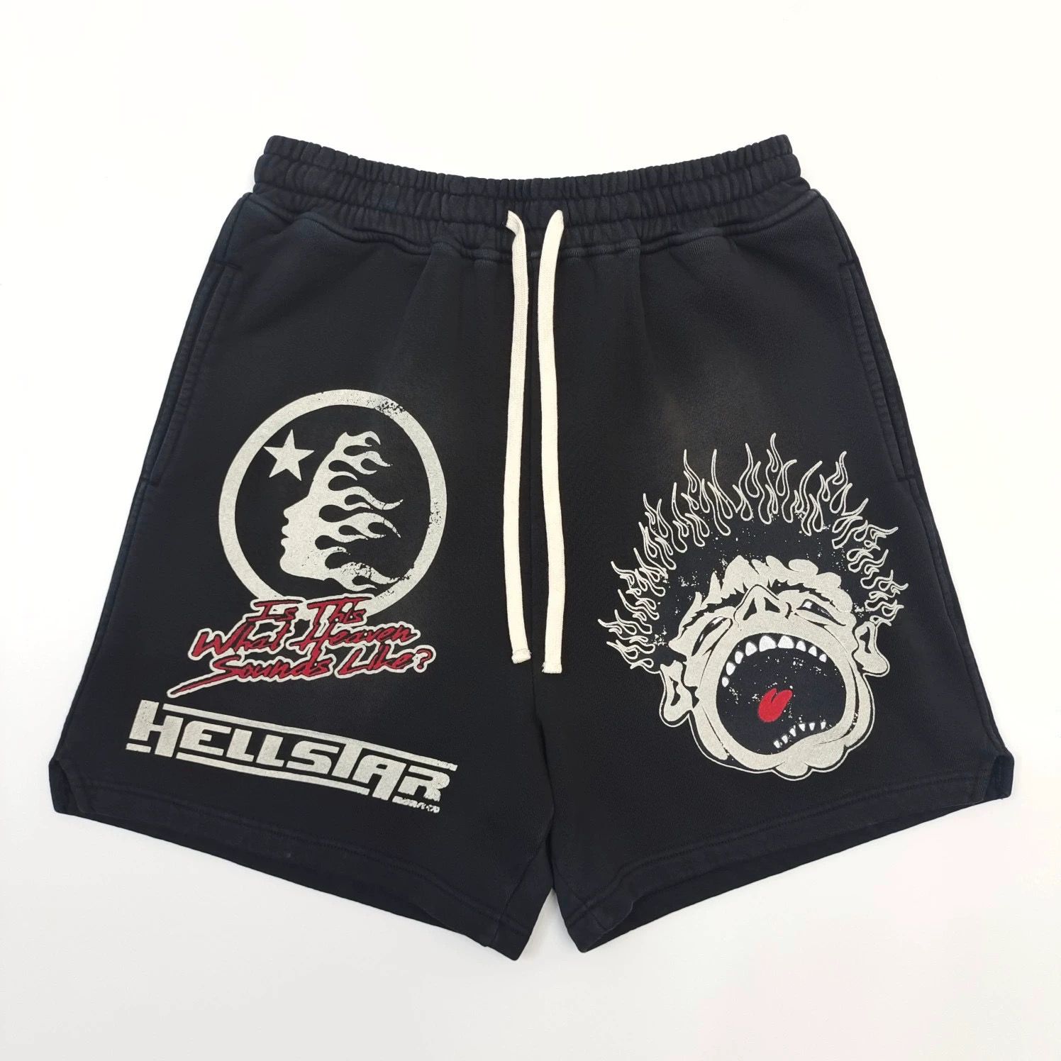 1:1 top quality washing grey with graffic printing short