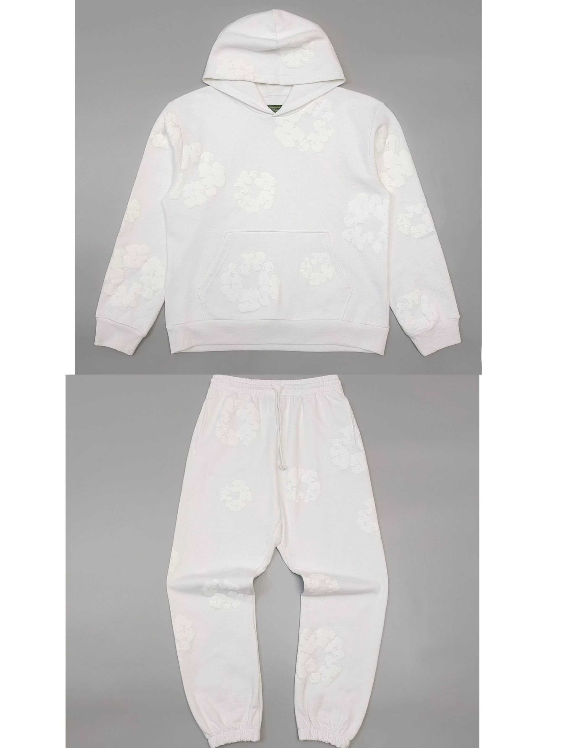 1:1 Top quality washing white wuith puff logo tracksuit