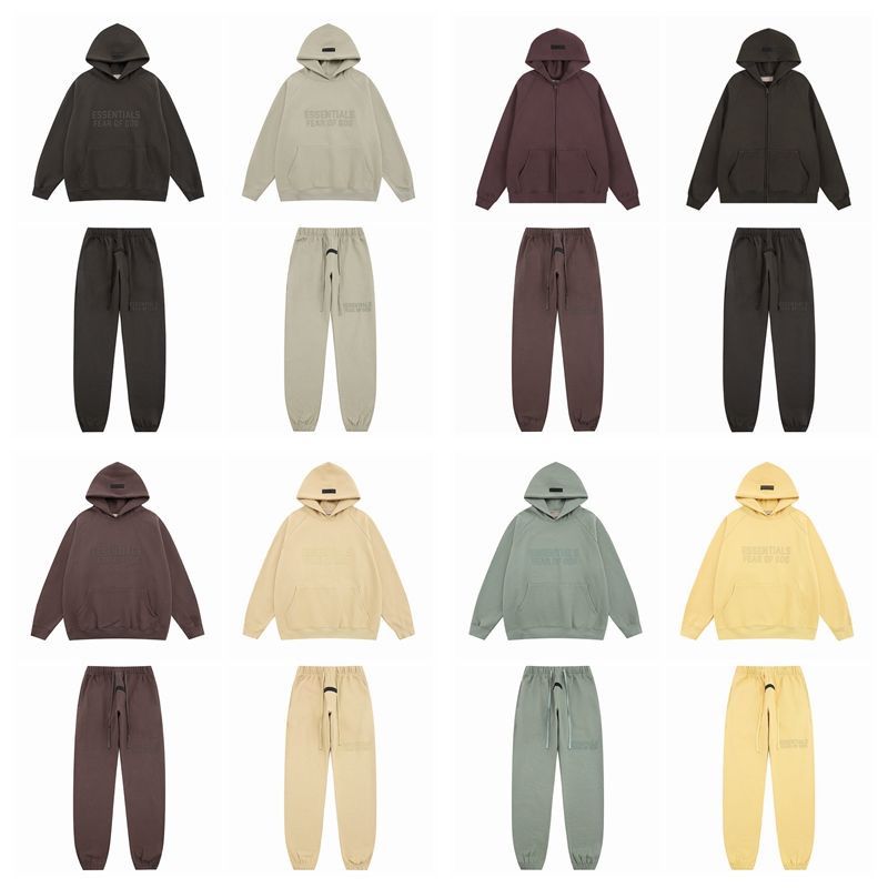 1:1 Classic creaming colors simple hoodie with pant tracksuit