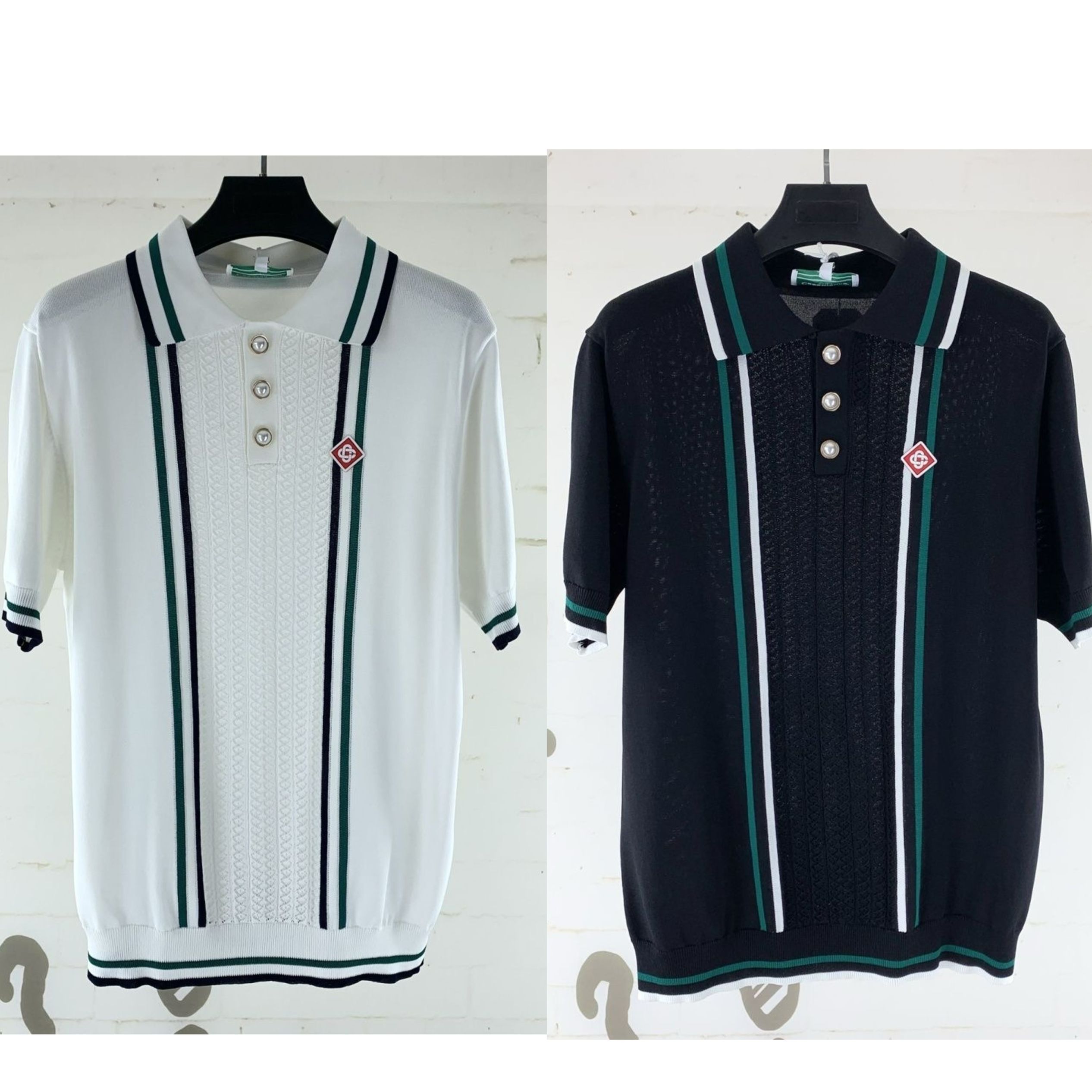 1:1 2024 New black and white polo sweater shirt