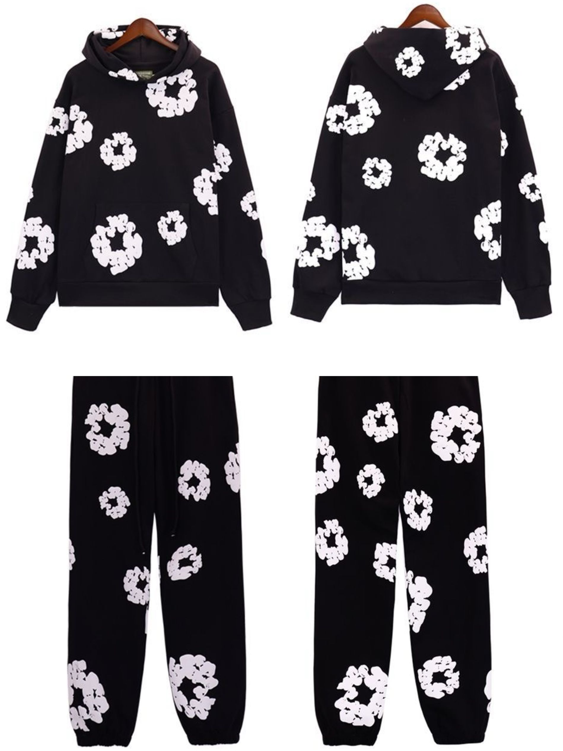 High version kapok pure cotton hoodie with pant tracksuit
